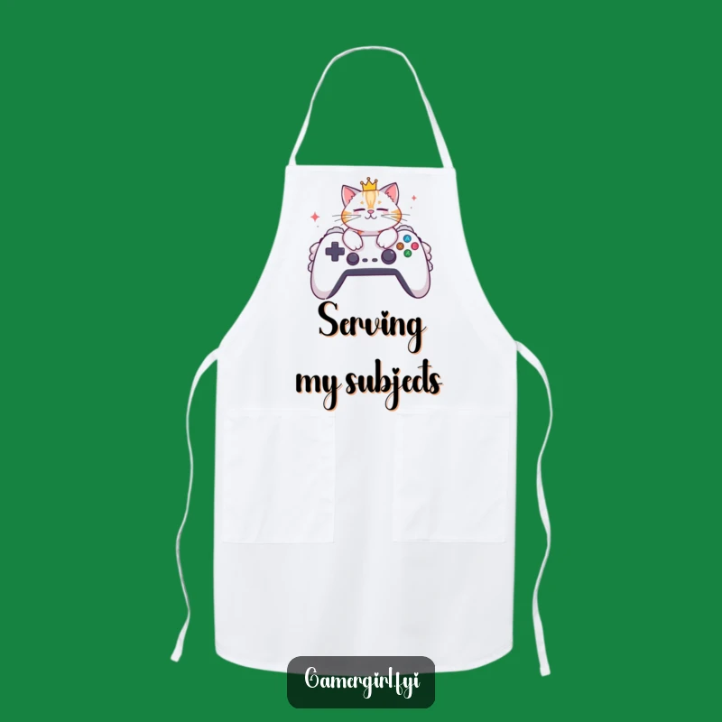 Funny Cat Apron: Rule the Kitchen with Royal Flair - Hilarious Chef Gift!