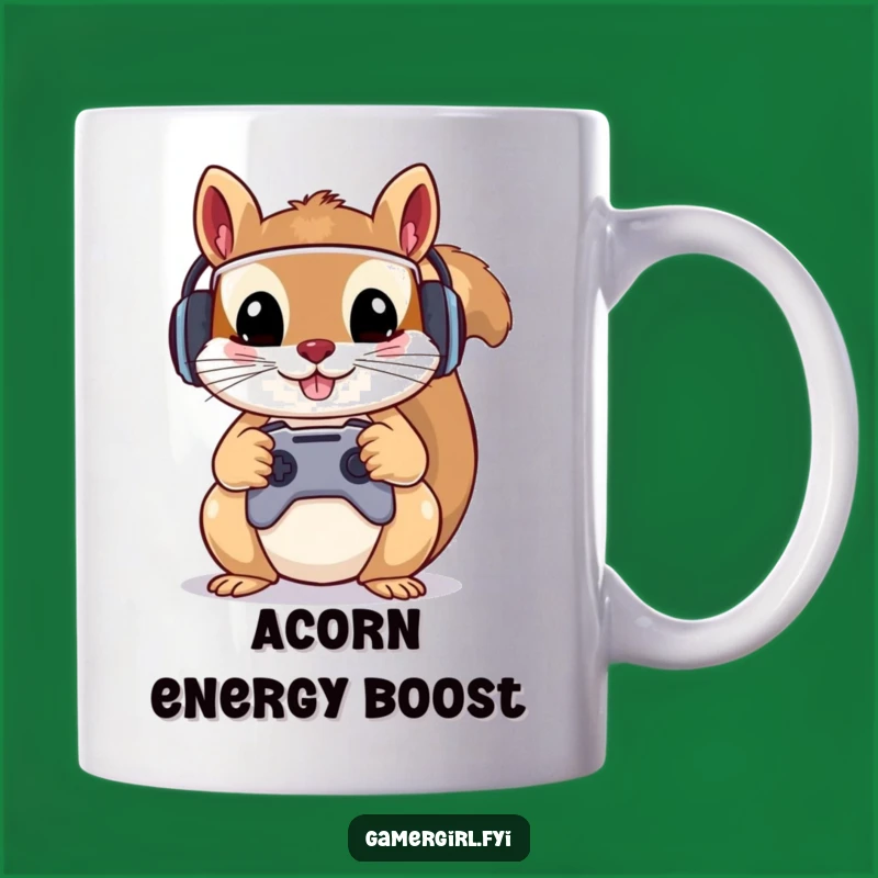 Funny Squirrel Gamer Mug: Hilarious Gift for Intense Gaming Sessions & Nutty Fun