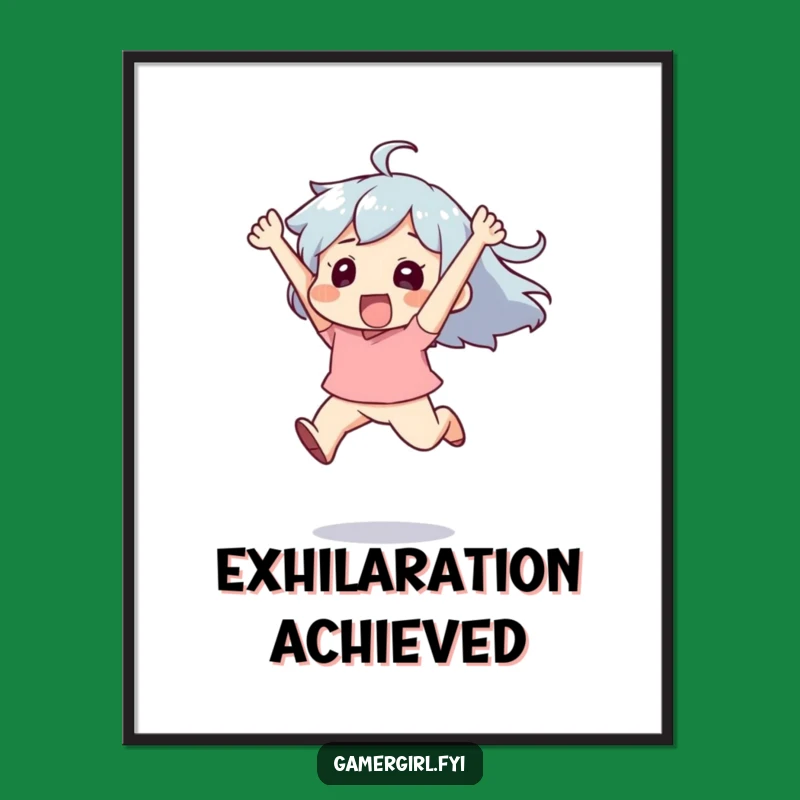 Funny 'Moment of Joy' Digital Print - Leaping Character Art