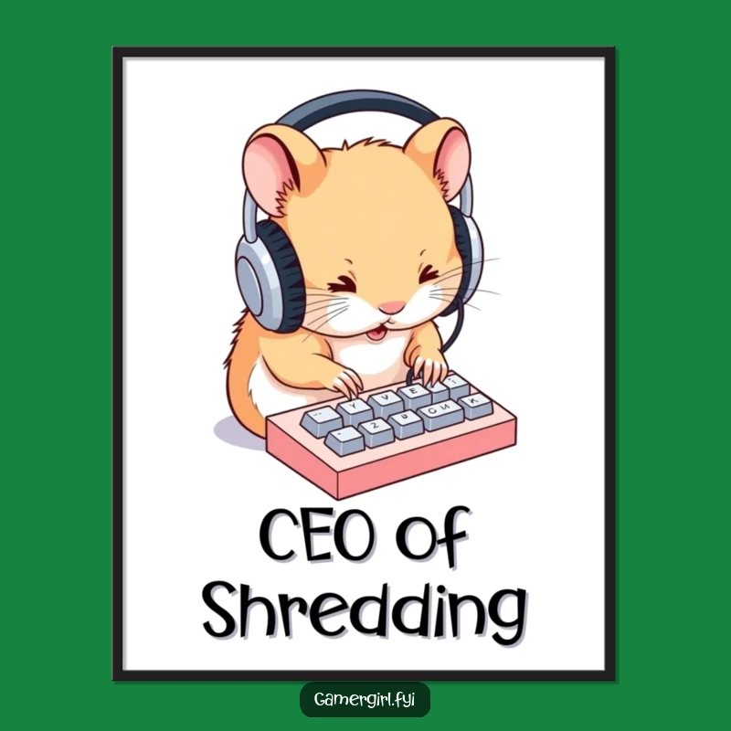 Funny Hamster Typing Poster: Motivational & Hilarious Art for Your Workspace - Perfect Gift!