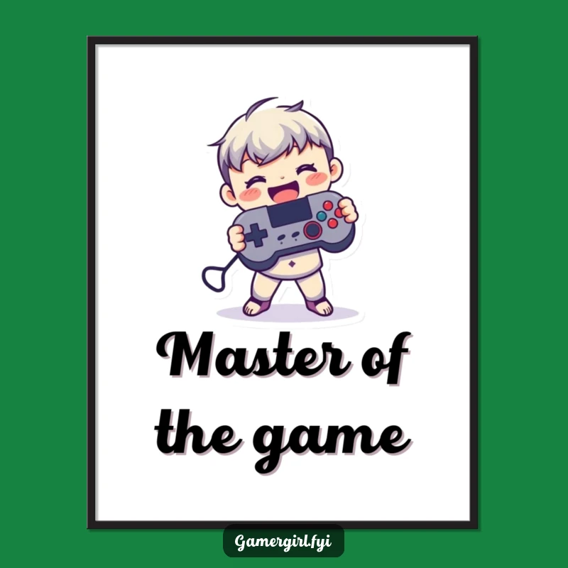 Funny Gaming Poster - Joyful Figure Controller Art for Wall Decor