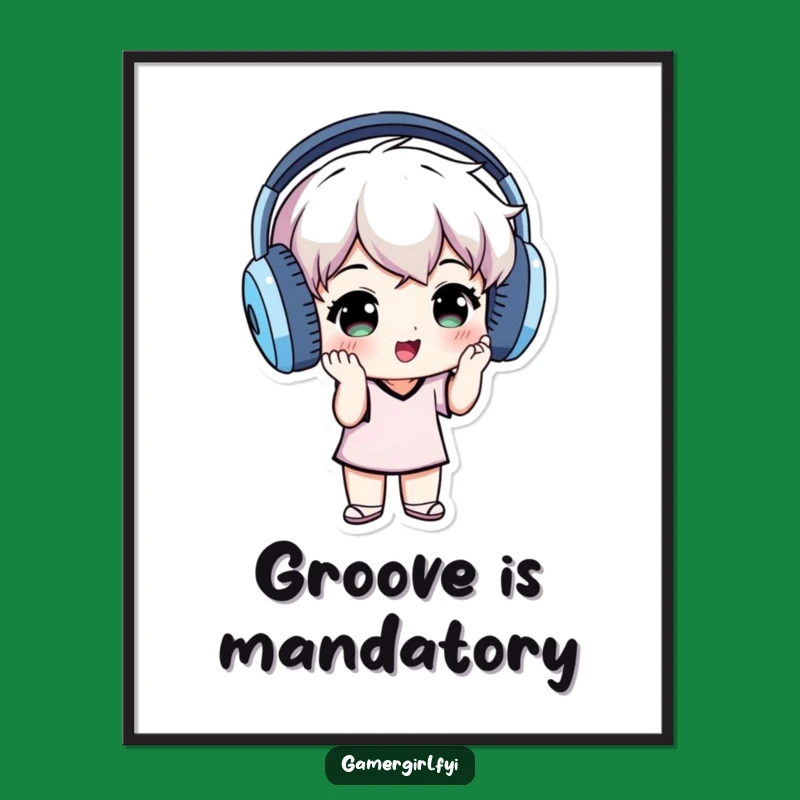 Funny Music Poster - Grooving Headphone Individual Art for Walls