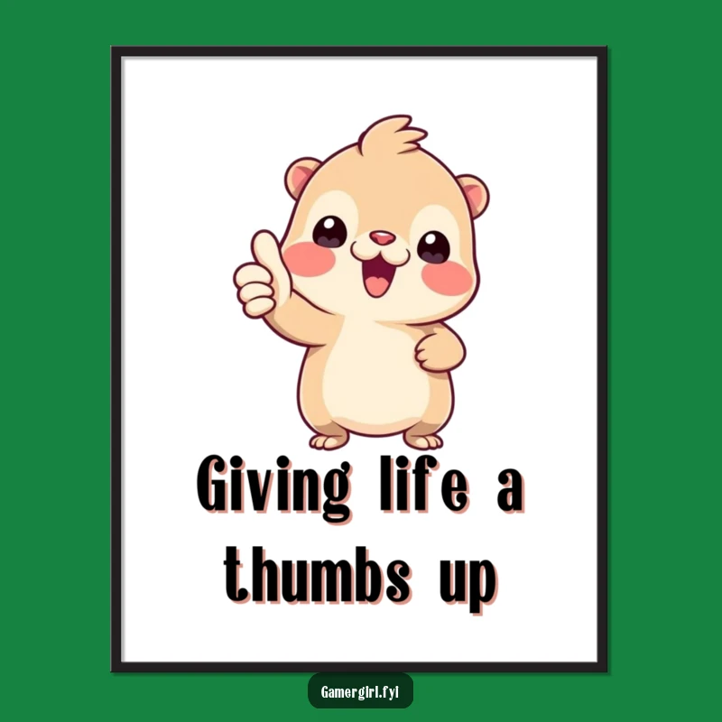 Free Printable Thumbs-Up Art: Creature, Hilarious Downloadable Decor