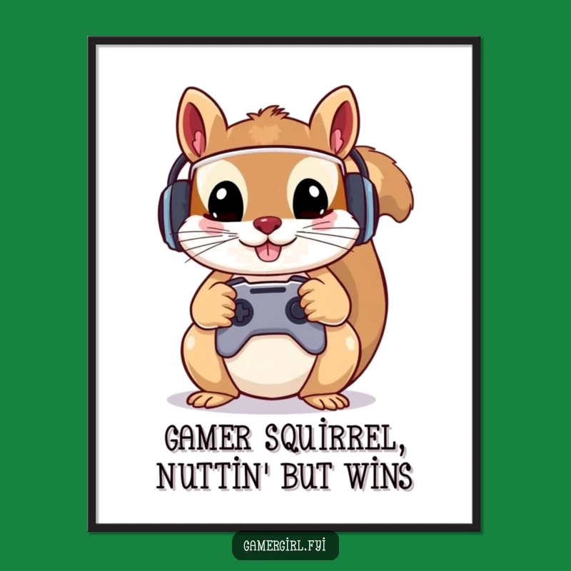 Free Printable Wall Art: Gamer Squirrel Zone, Funny Downloadable Decor Gift
