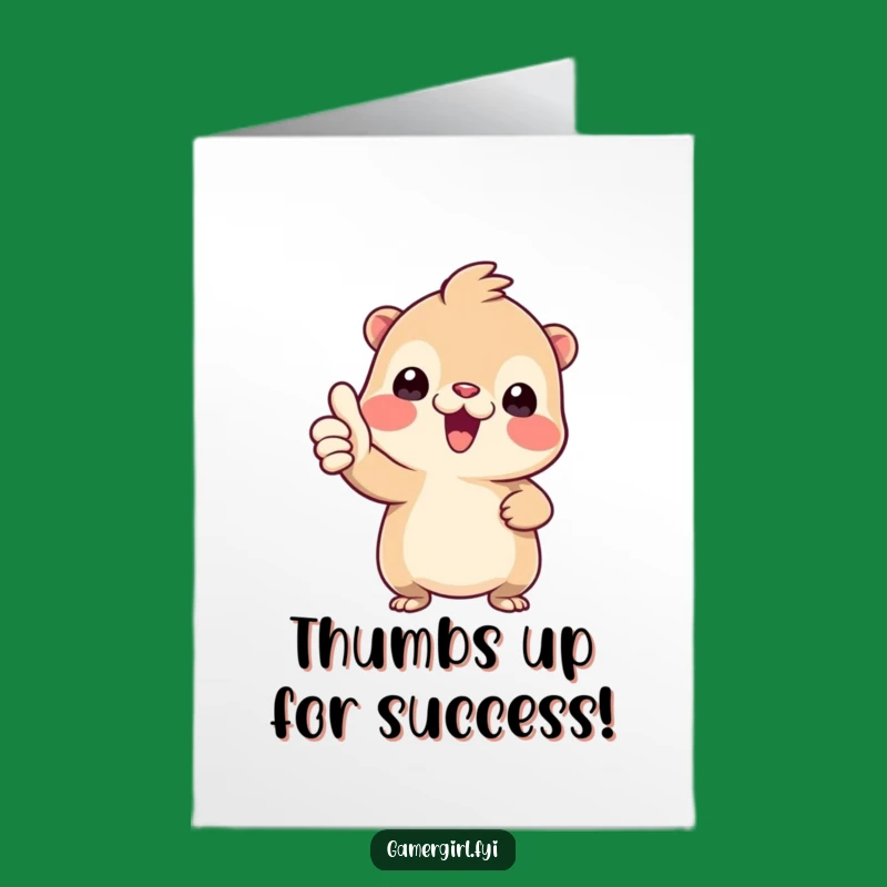 Congrats Free Printable Card: Thumbs-Up Creature, Hilarious Downloadable Achievement Gift