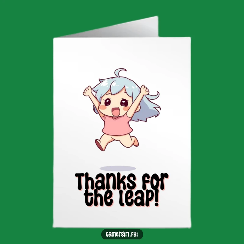 Funny Free Printable Thank You Card: Exhilarated Leap, Downloadable Gratitude Expressed