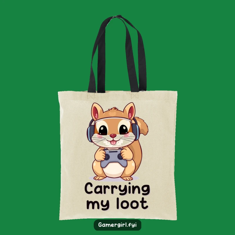 Funny Squirrel Tote Bag: Carry Your Game Gear in Nutty Style - Perfect Gift!