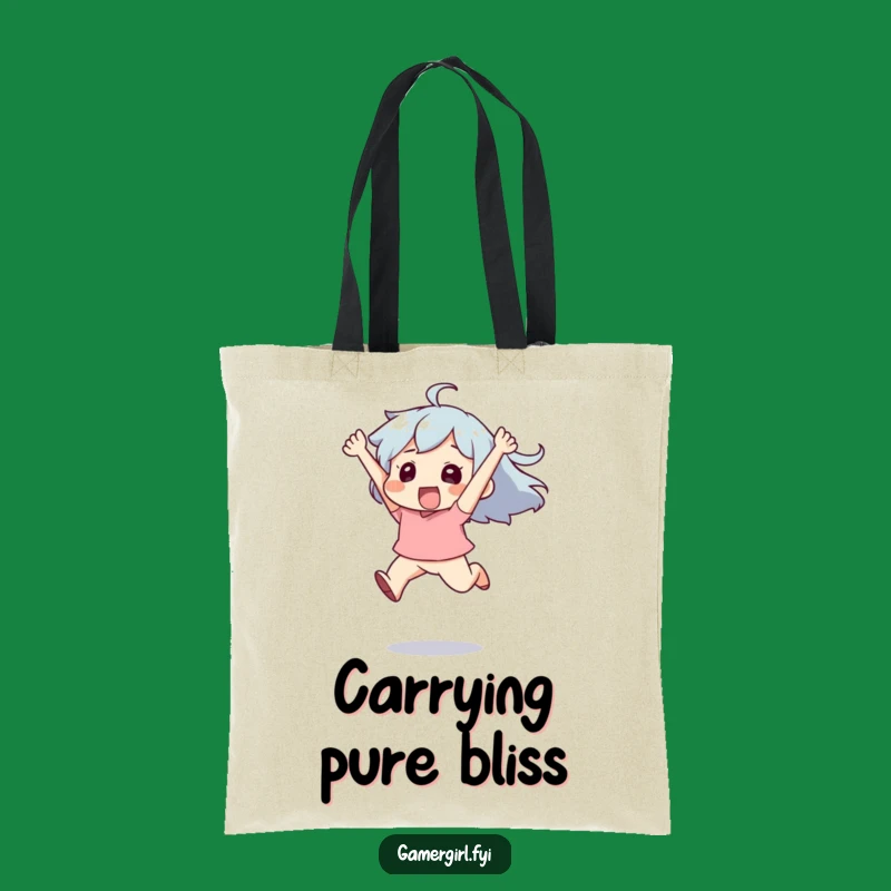 Funny Celebration Tote Bag - Leaping Character for Everyday Fun